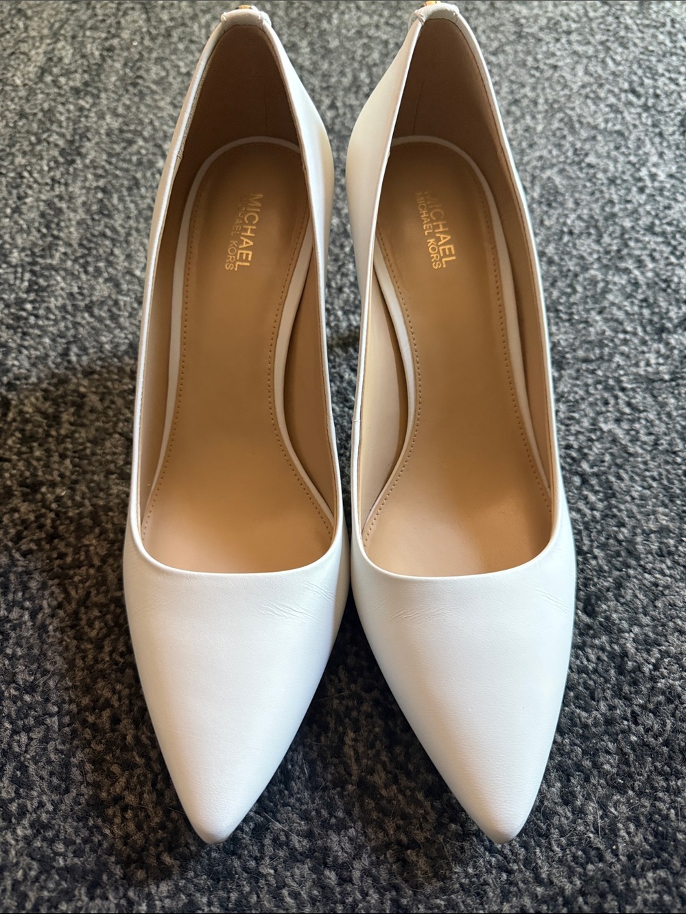 Michael Kors White Leather Pointed Toe Heels